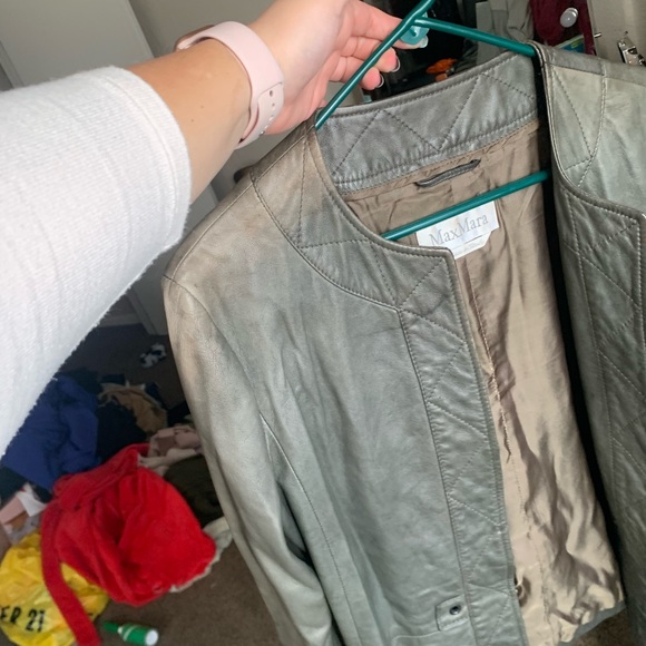 MaxMara Vintage Green Women’s Genuine Leather Jacket made in Italy (US SZ 12) - Picture 16 of 16